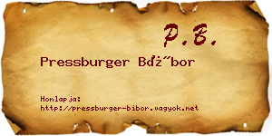 Pressburger Bíbor névjegykártya
